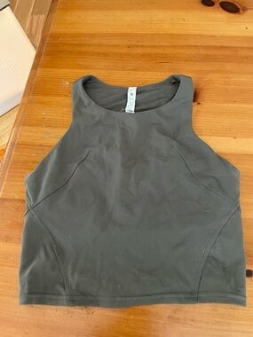 Lululemon athletica Olive Green High-Neck Crop Tank